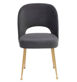 Swell Dark Grey Velvet Chair