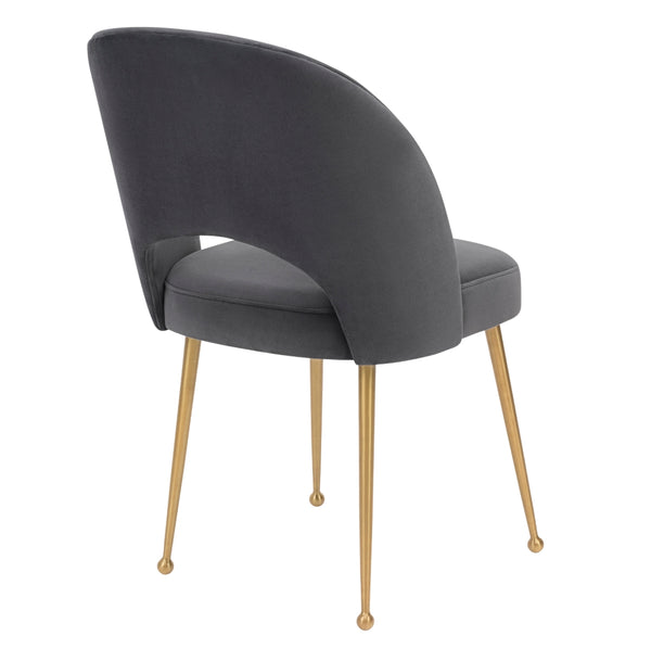 Swell Dark Grey Velvet Chair