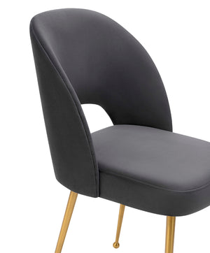 Swell Dark Grey Velvet Chair