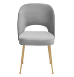 Swell Light Grey Velvet Chair