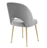 Swell Light Grey Velvet Chair