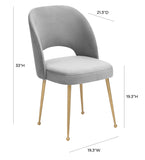 Swell Light Grey Velvet Chair