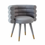 Swell Light Grey Velvet Chair