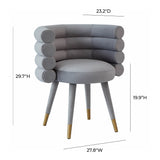 Swell Light Grey Velvet Chair