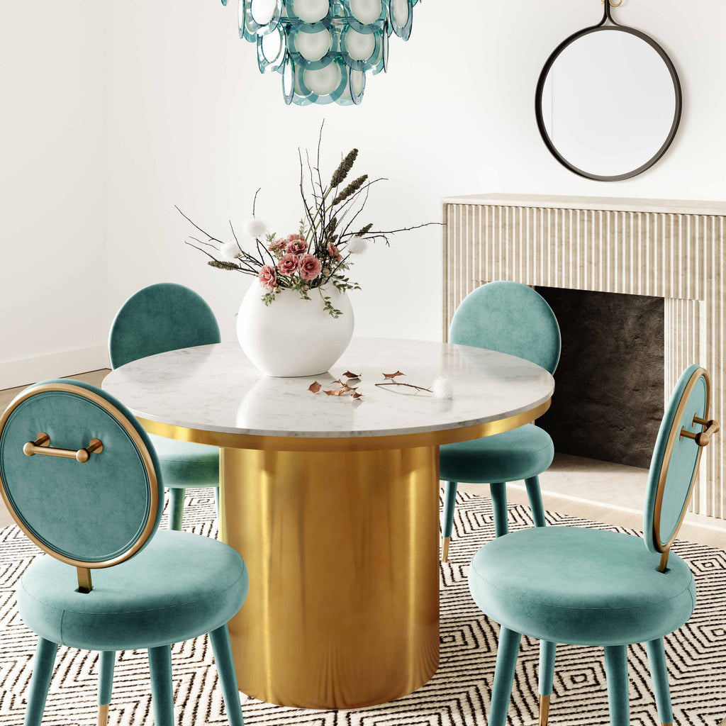 Kylie Sea Blue Velvet Dining Chair