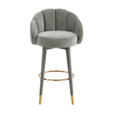 Myla Light Grey Swivel Bar Stool