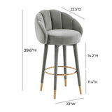 Myla Light Grey Swivel Bar Stool