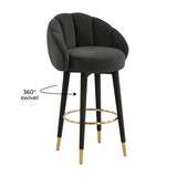 Myla Swivel Bar Stool Black TOV-D68244