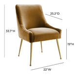 Beatrix Cognac Velvet Side Chair