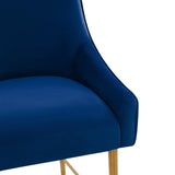 Beatrix Navy Velvet Counter Stool - Gold Legs