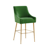 Beatrix Green Velvet Bar Stool - Gold Legs