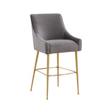 Beatrix Velvet Counter Stool - Gold Legs