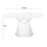 Iris White Glass Dining Table