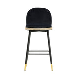 Harley Black Velvet Bar Stool