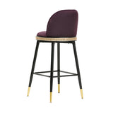 Harley Eggplant Velvet Bar Stool