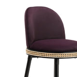 Harley Eggplant Velvet Bar Stool