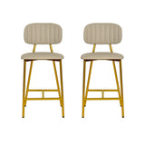 Ariana Nude Vegan Leather Counter Stool - Set of 2