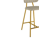 TOV Furniture Ariana Nude Vegan Leather Counter Stool - Set of 2  17.3"W x 18.5"D x 37"H