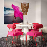 TOV Furniture Jolene Hot Velvet Dining Chair - Set of 2 Pink 20.8"W x 24.3"D x 31.5"H