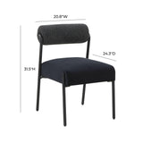 TOV Furniture Jolene Velvet Dining Chair - Set of 2 Black 20.8"W x 24.3"D x 31.5"H