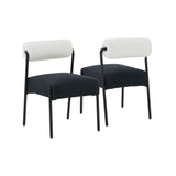 TOV Furniture Jolene Cream and Black Linen Dining Chair - Set of 2 Black,Cream 20.8"W x 24.3"D x 31.5"H