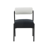 TOV Furniture Jolene Cream and Black Linen Dining Chair - Set of 2 Black,Cream 20.8"W x 24.3"D x 31.5"H