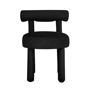 TOV Furniture Carmel Velvet Dining Chair Black 21.3"W x 20"D x 28.5"H