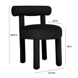 TOV Furniture Carmel Velvet Dining Chair Black 21.3"W x 20"D x 28.5"H