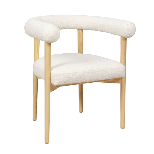 Spara Cream Boucle Dining Chair Cream TOV-D68594