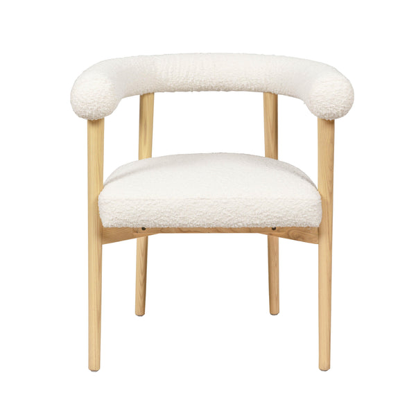 Spara Cream Boucle Dining Chair Cream TOV-D68594