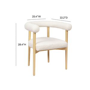 Spara Cream Boucle Dining Chair Cream TOV-D68594