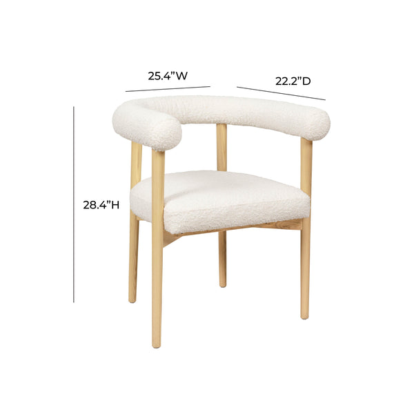 Spara Cream Boucle Dining Chair Cream TOV-D68594