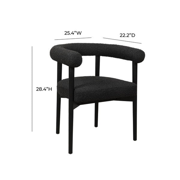 Spara Black Boucle Dining Chair Black TOV-D68595