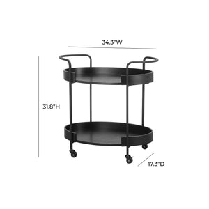 TOV Furniture Cyril Bar Cart Black 34.3"W x 17.3"D x 31.8"H