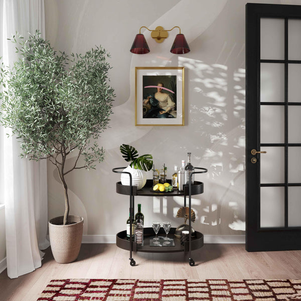 TOV Furniture Cyril Bar Cart Black 34.3"W x 17.3"D x 31.8"H