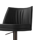 TOV Furniture Gala Vegan Leather on Adjustable Stool Black 19.3"W x 19.3"D x 43.3"H
