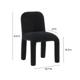 TOV Furniture Georgia Midnight Chenille Dining Chair Black 19.7"W x 21"D x 31.5"H