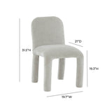 TOV Furniture Georgia Chenille Dining Chair Light Grey 19.7"W x 21"D x 31.5"H