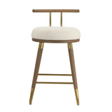 TOV Furniture Juniper Velvet Barstool Cream 17.3"W x 18.1"D x 35.5"H