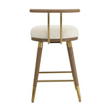 TOV Furniture Juniper Velvet Barstool Cream 17.3"W x 18.1"D x 35.5"H