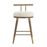 TOV Furniture Juniper Velvet Counter Stool Cream 17.3"W x 18.1"D x 31.5"H