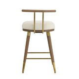 TOV Furniture Juniper Velvet Counter Stool Cream 17.3"W x 18.1"D x 31.5"H