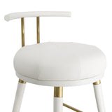 TOV Furniture Juniper Vegan Leather Barstool White 17.3"W x 18.1"D x 35.5"H