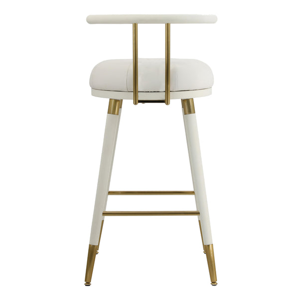 TOV Furniture Juniper Vegan Leather Counter Stool White 17.3"W x 18.1"D x 31.5"H