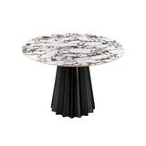 TOV Furniture Jimena Marble 47" Round Dining Table Black,White Marble 