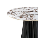 TOV Furniture Jimena Marble 47" Round Dining Table Black,White Marble 