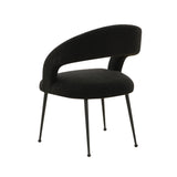 TOV Furniture Rocco Boucle Dining Chair Black 23.6"W x 25"D x 33"H