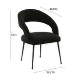 TOV Furniture Rocco Boucle Dining Chair Black 23.6"W x 25"D x 33"H