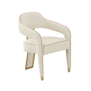 TOV Furniture Corralis Boucle Dining Chair Cream 22.8"W x 22.8"D x 31.5"H