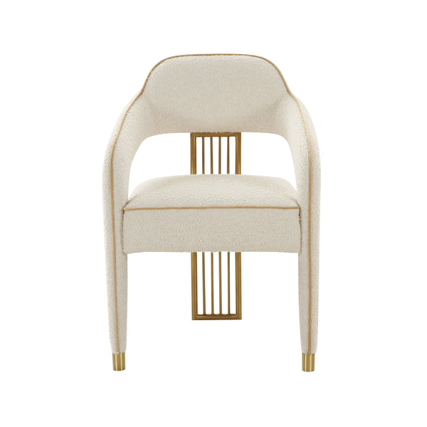 TOV Furniture Corralis Boucle Dining Chair Cream 22.8"W x 22.8"D x 31.5"H